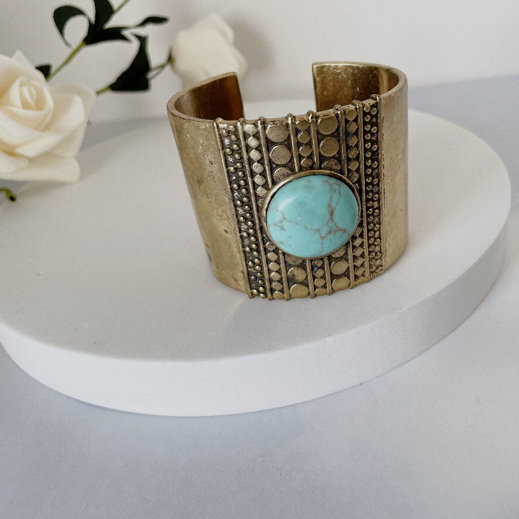 Lucky Brand Turquoise Stone Cuff Bracelet